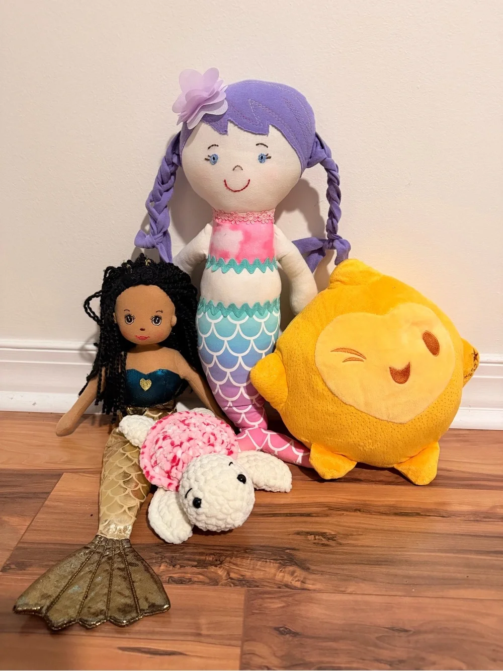 Plush Mermaid Doll in Purple and Multicolor - Soft Kids Toy